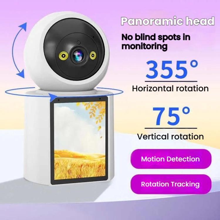 WiFi Two-Way Video Call Smart Panoramic Camera With 2.8-Inch Screen Supports Voice Wake-Up And One-Button Calling WiFi Two-Way Video Call Smart Panoramic Camera With 2.8-Inch Screen Supports Voice Wake-Up And One-Button Calling
